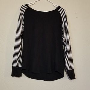 Black and white striped sleeved shirt